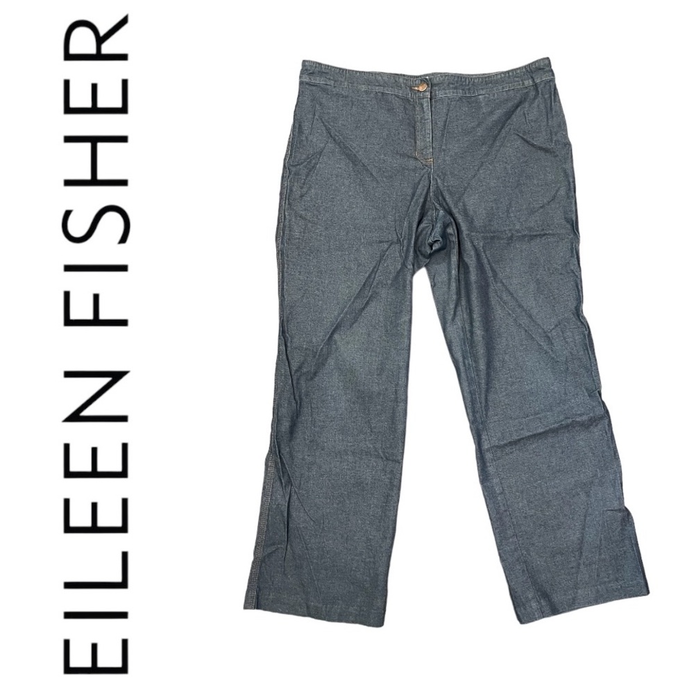 EILEEN FISHER women’s large, flat front dress denim jean pants, vintage style